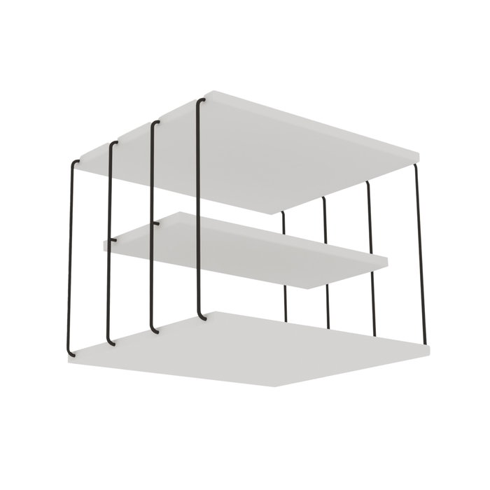 Hanah Home Mesa Lateral 2 Niveles Blanco y Negro 50x33x40cm
